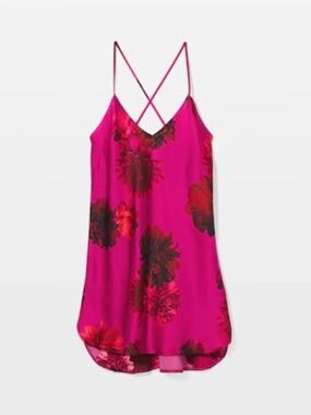 Va Va Blooms 100% silk charmeuse chemise XL